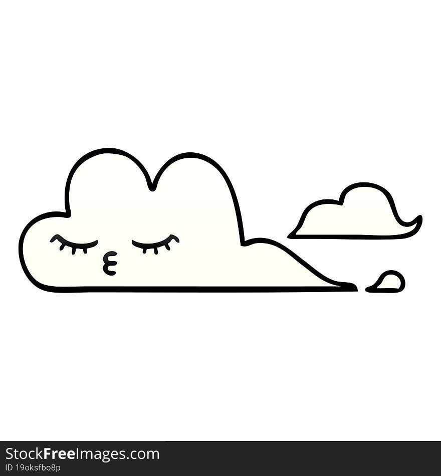 Gradient Shaded Cartoon White Cloud