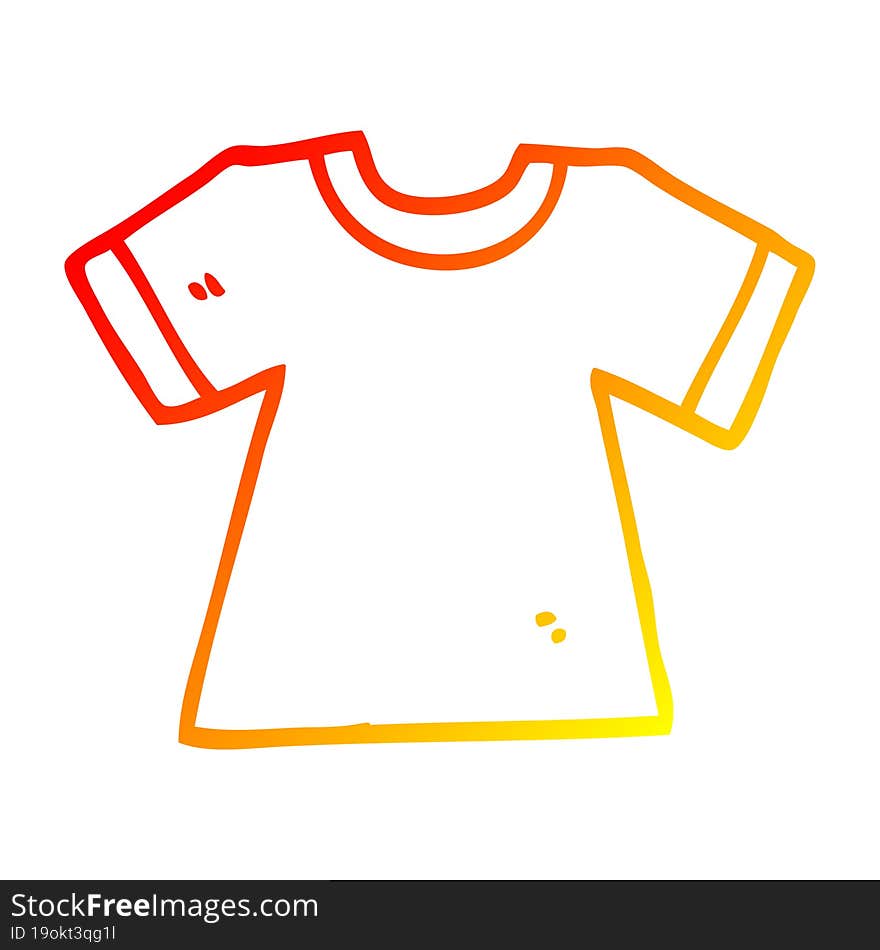 warm gradient line drawing cartoon tee shirt