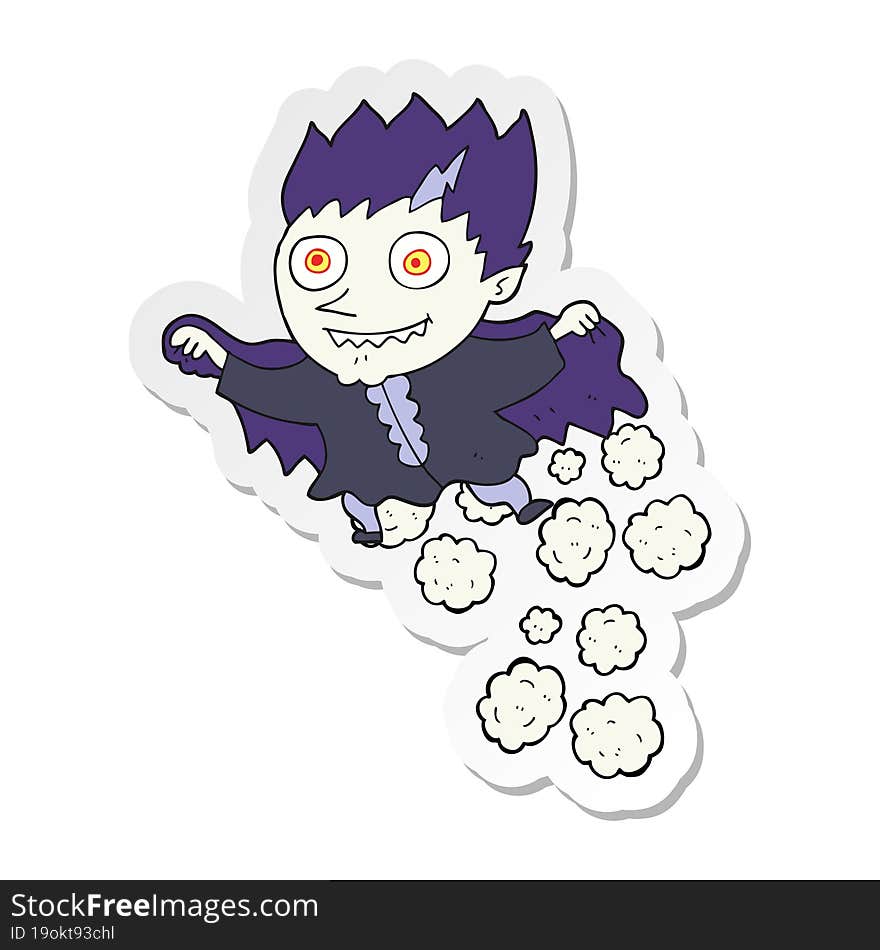 sticker of a cartoon vampire