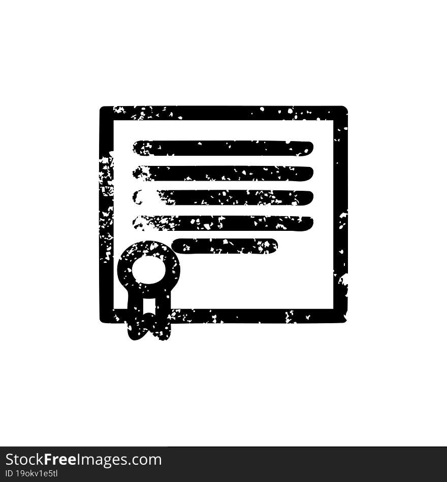 Diploma Certificate Distressed Icon