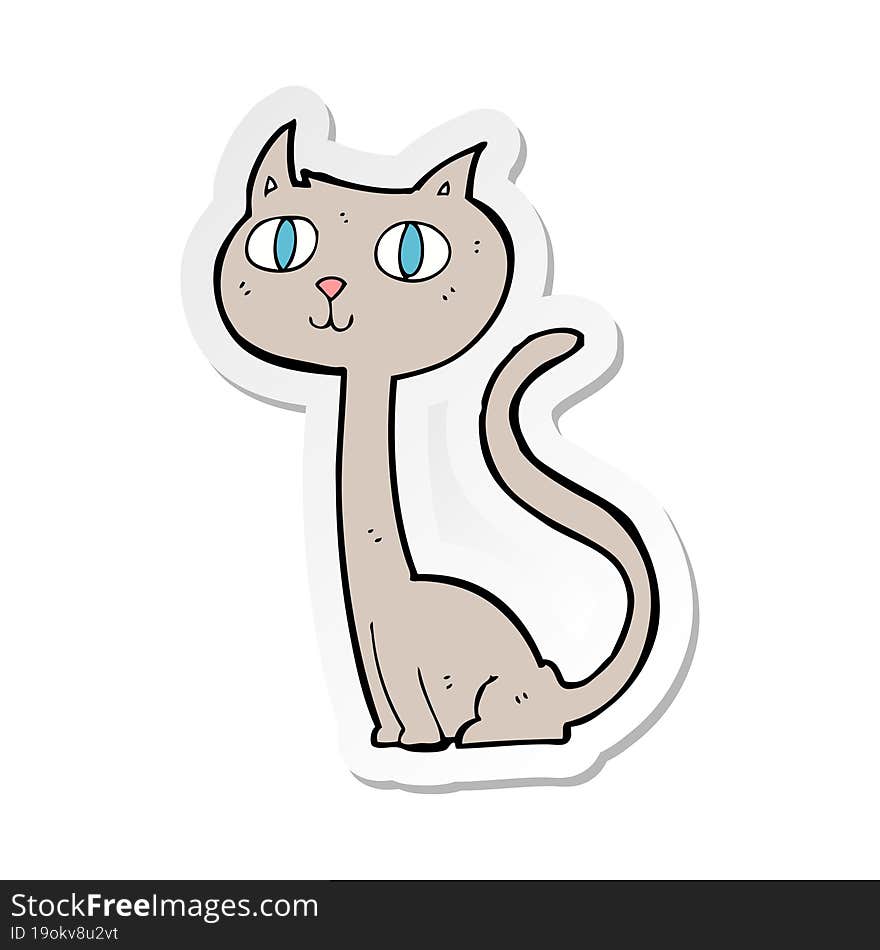 Sticker Of A Cartoon Cat