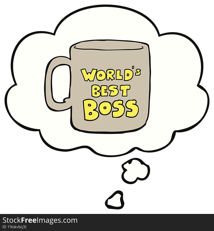 worlds best boss mug and thought bubble