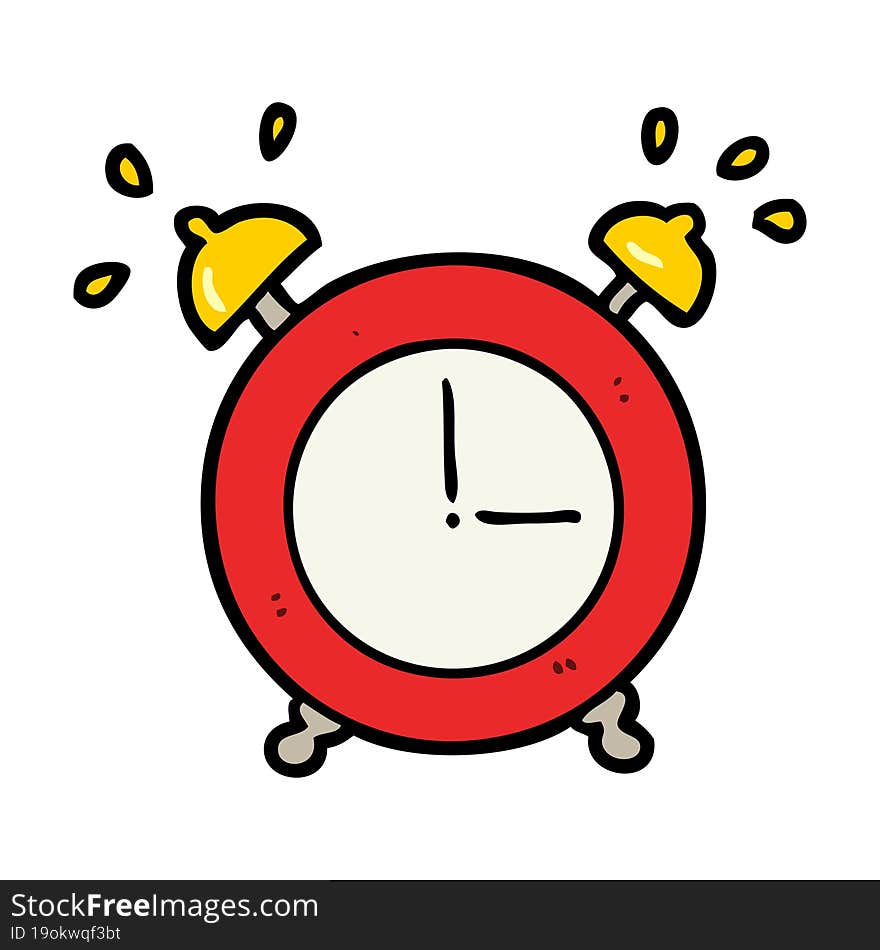 cartoon ringing alarm clock. cartoon ringing alarm clock