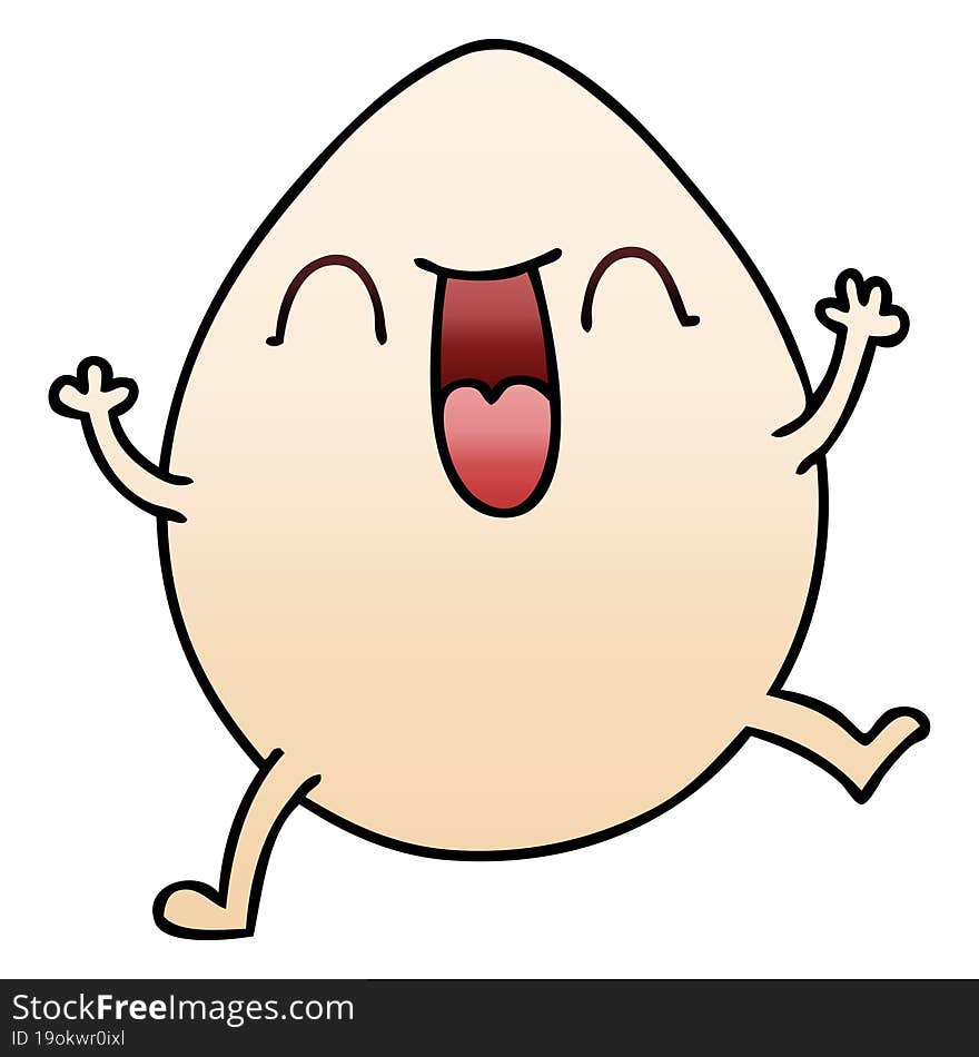 gradient shaded quirky cartoon egg. gradient shaded quirky cartoon egg