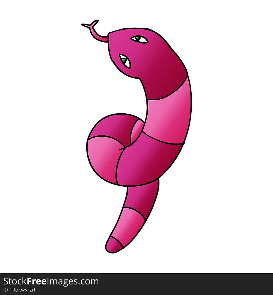 gradient cartoon of a long snake