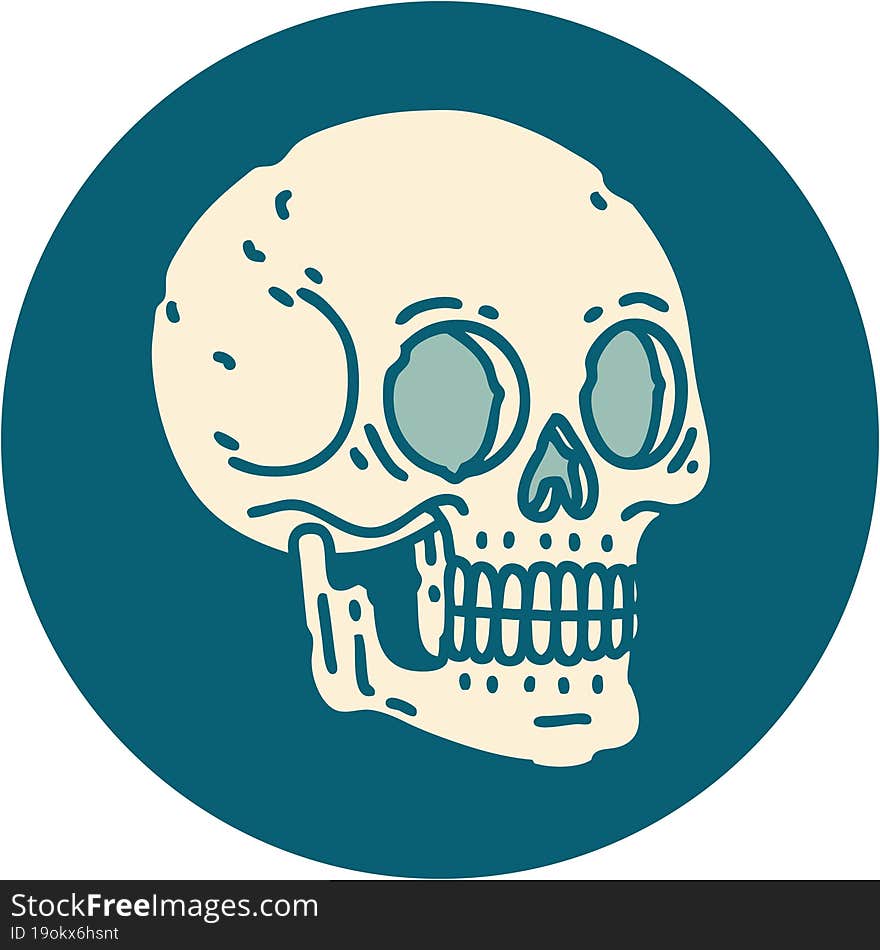 Tattoo Style Icon Of A Skull