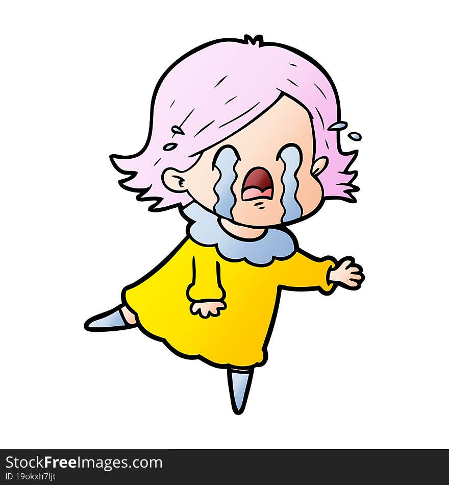 cartoon woman crying. cartoon woman crying