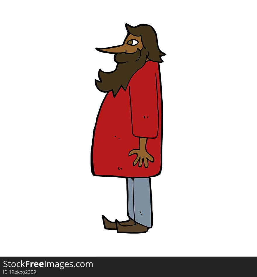 Cartoon Bearded Old Man