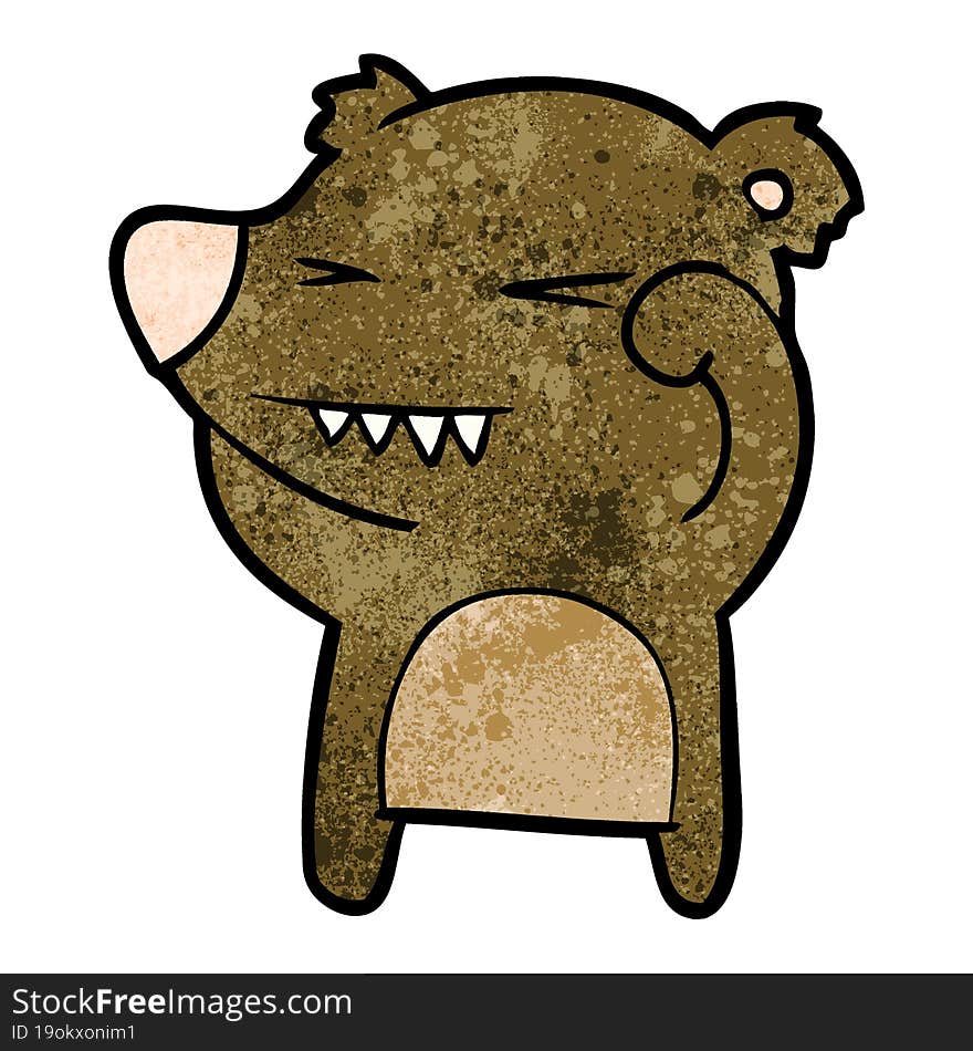 angry bear cartoon. angry bear cartoon