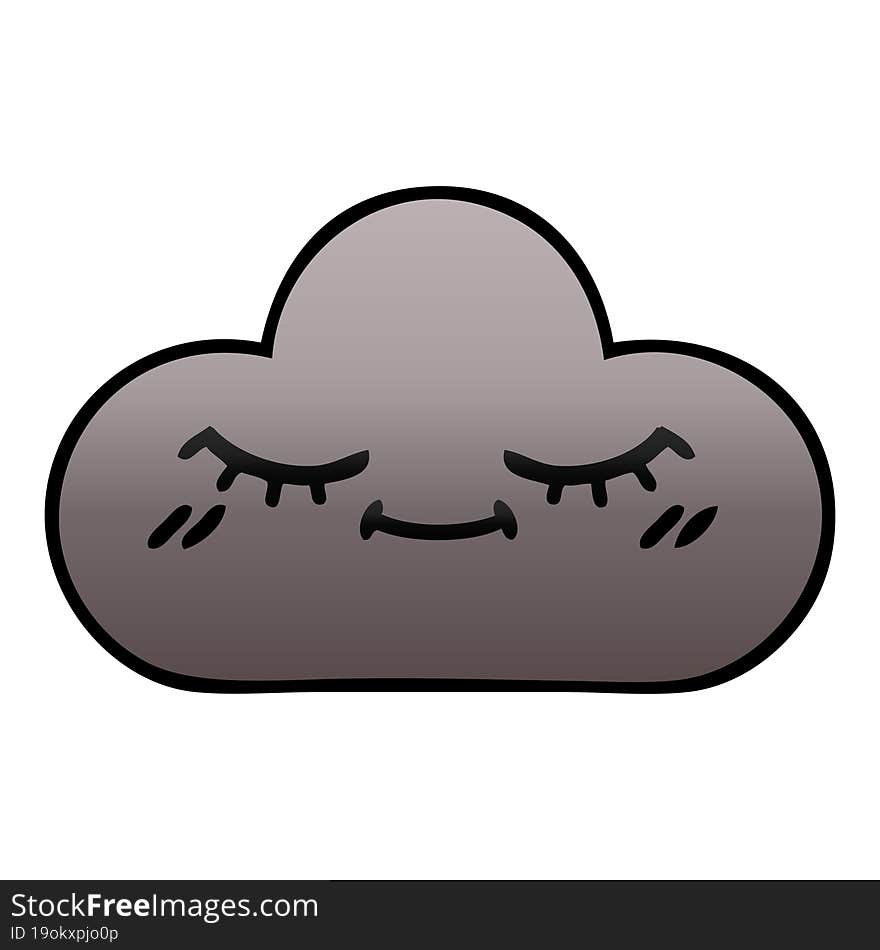 gradient shaded cartoon storm cloud