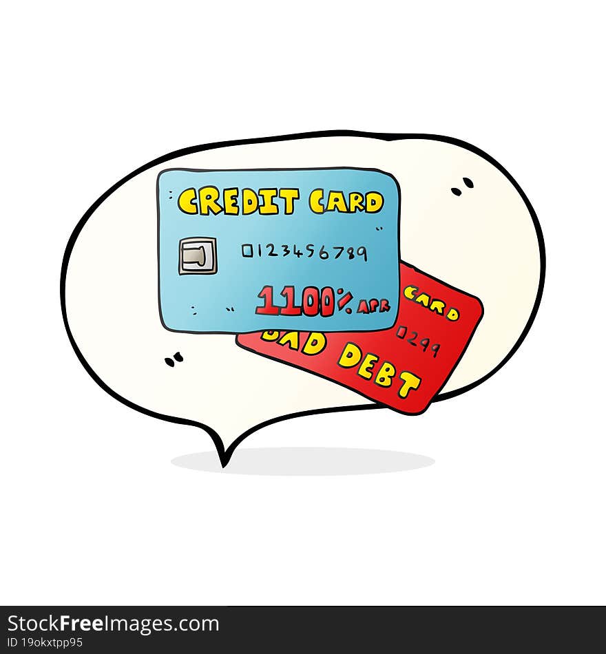 speech bubble cartoon credit cards