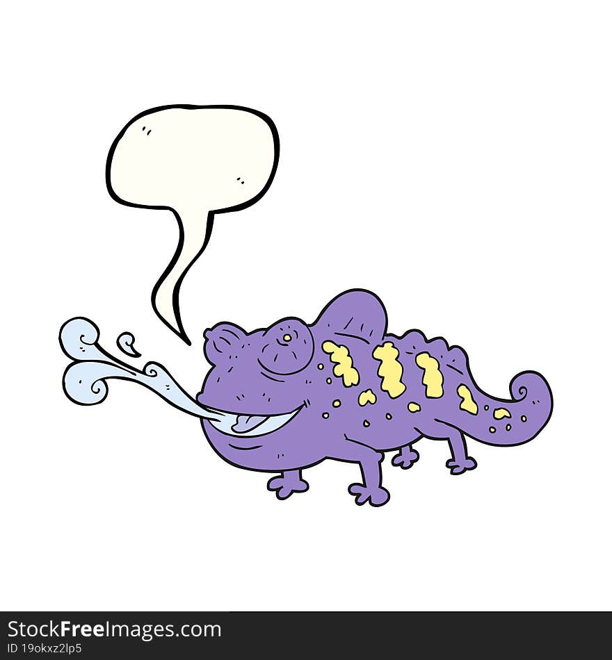 speech bubble cartoon chameleon