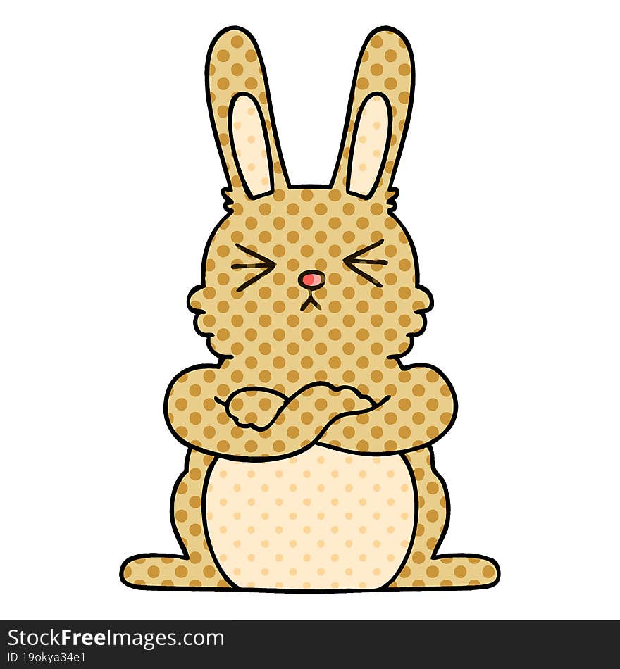 comic book style quirky cartoon rabbit. comic book style quirky cartoon rabbit