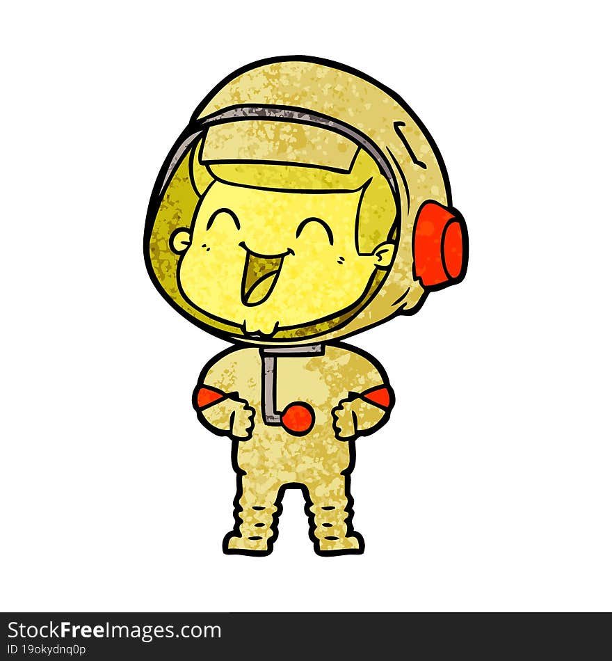 happy cartoon astronaut. happy cartoon astronaut