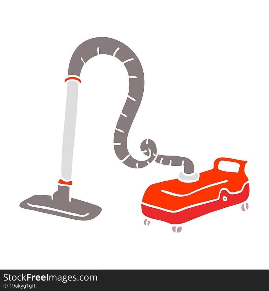 flat color illustration cartoon vacuum hoover