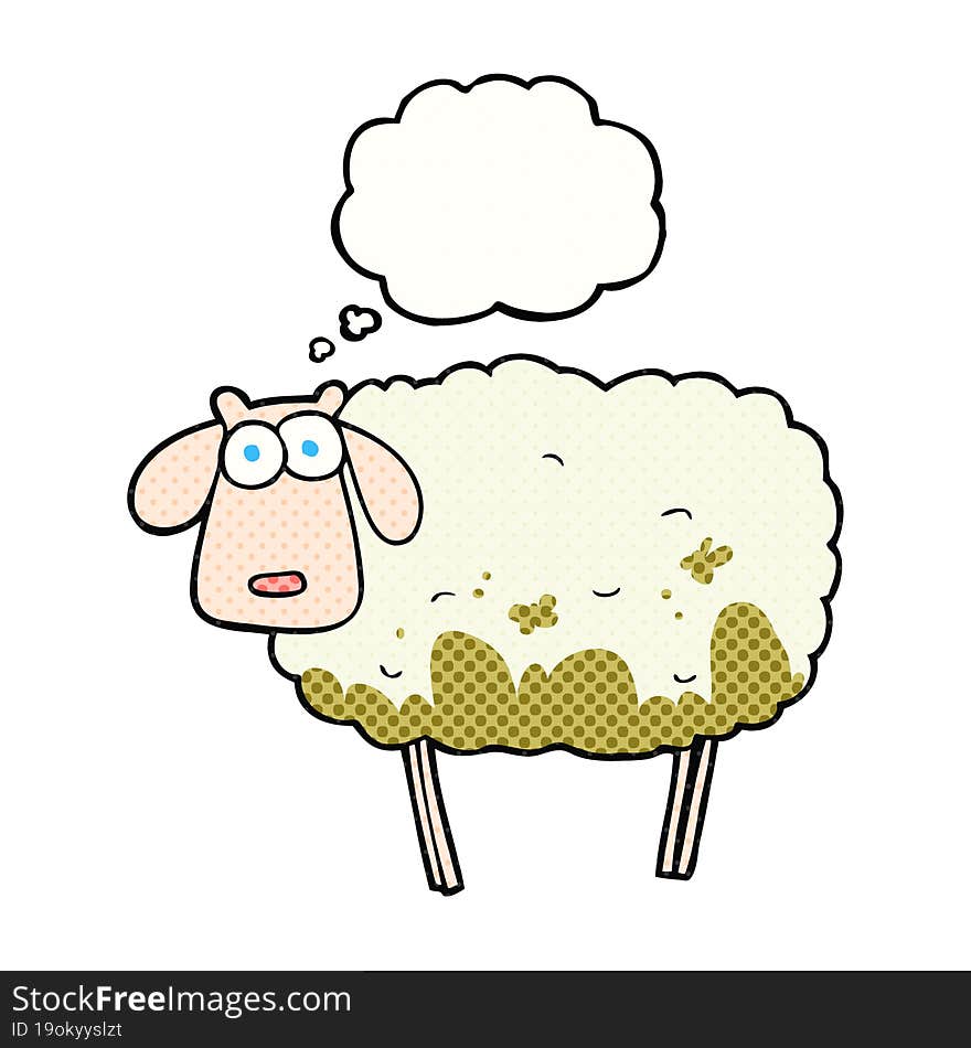 thought bubble cartoon muddy sheep