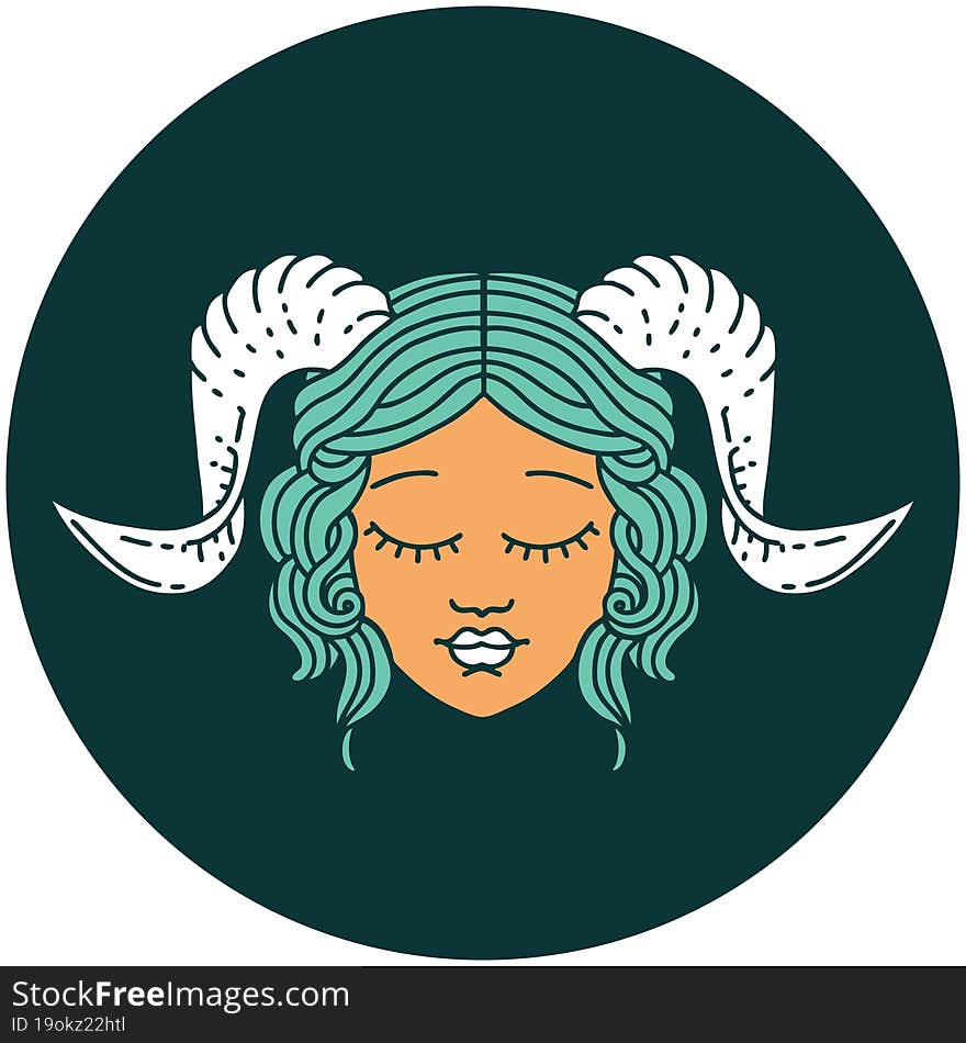 tiefling character face icon