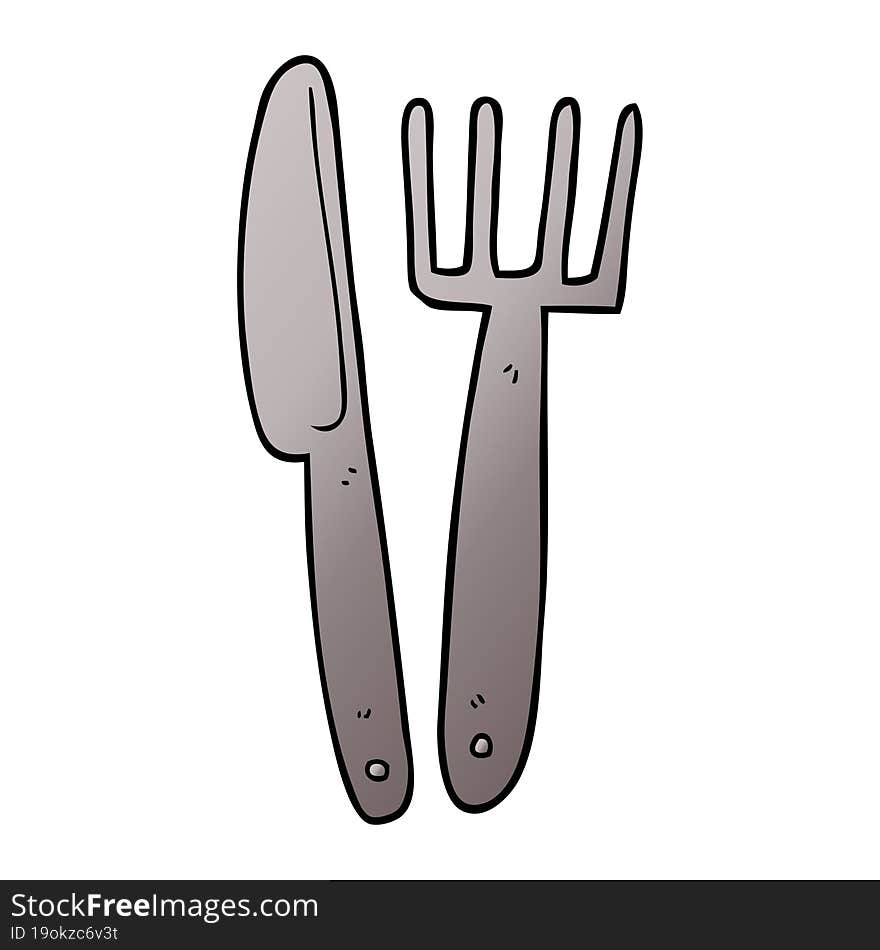 cartoon doodle knife and fork