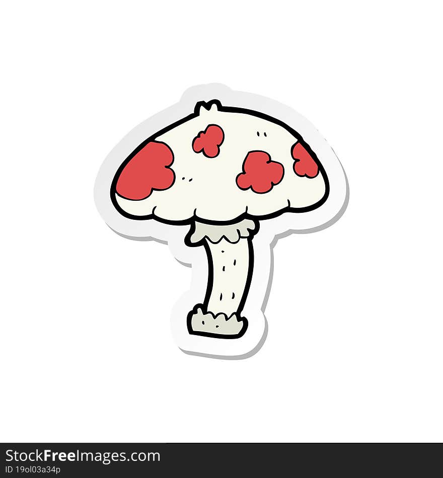 sticker of a cartoon mushroom