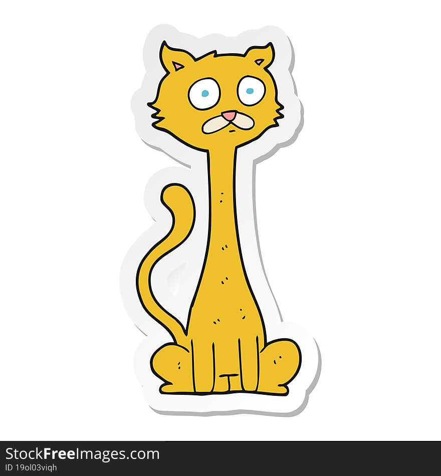 sticker of a cartoon cat