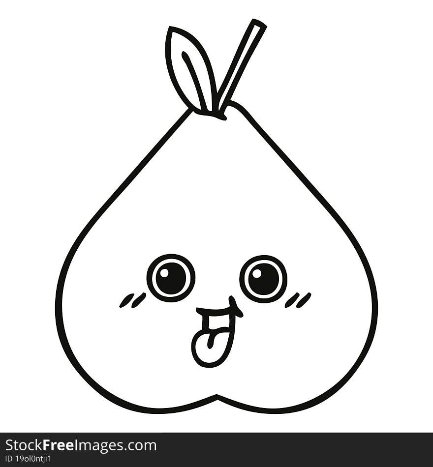 Line Drawing Cartoon Pear