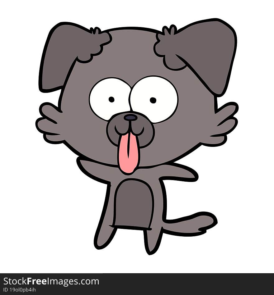 cartoon dog with tongue sticking out. cartoon dog with tongue sticking out