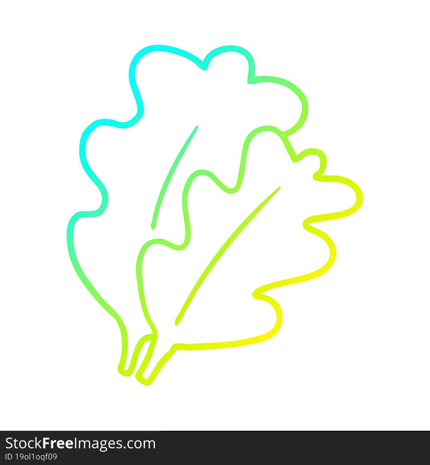 cold gradient line drawing fall leaves cartoon