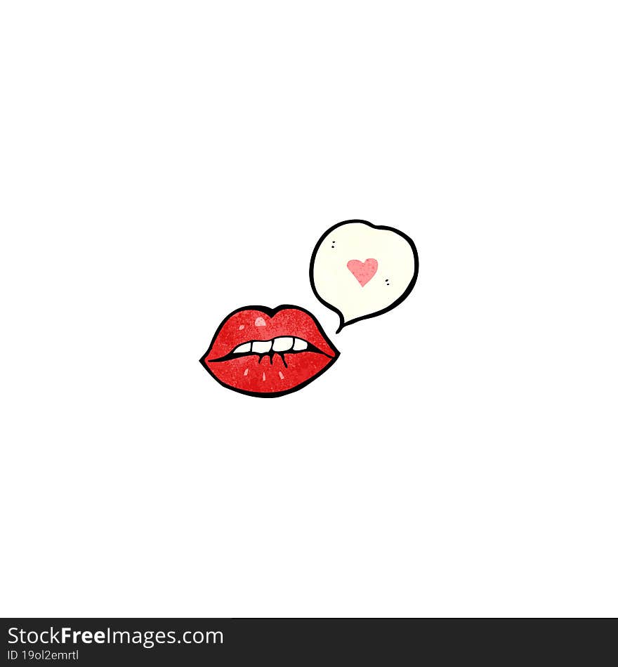 sexy red lips with speech bubble