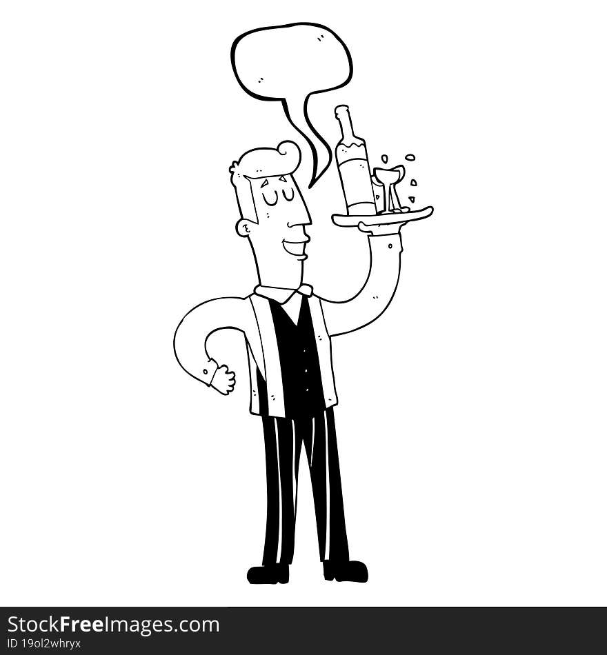 speech bubble cartoon waiter