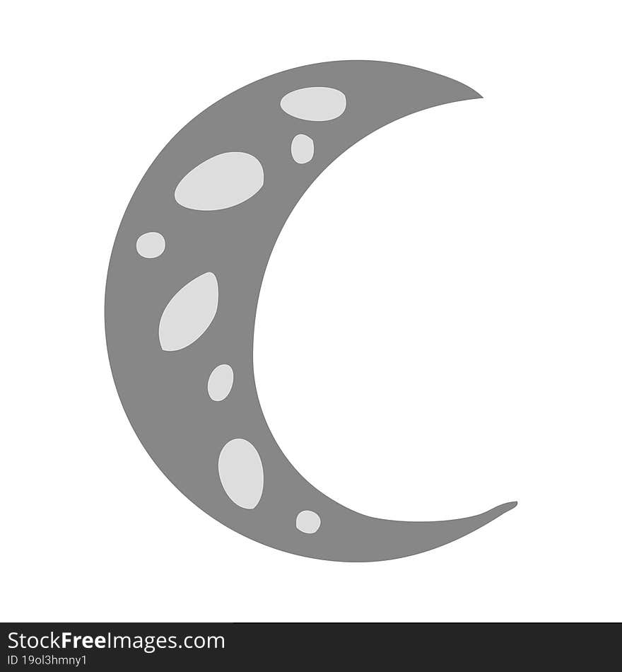 Cartoon Doodle Of A Crescent Moon