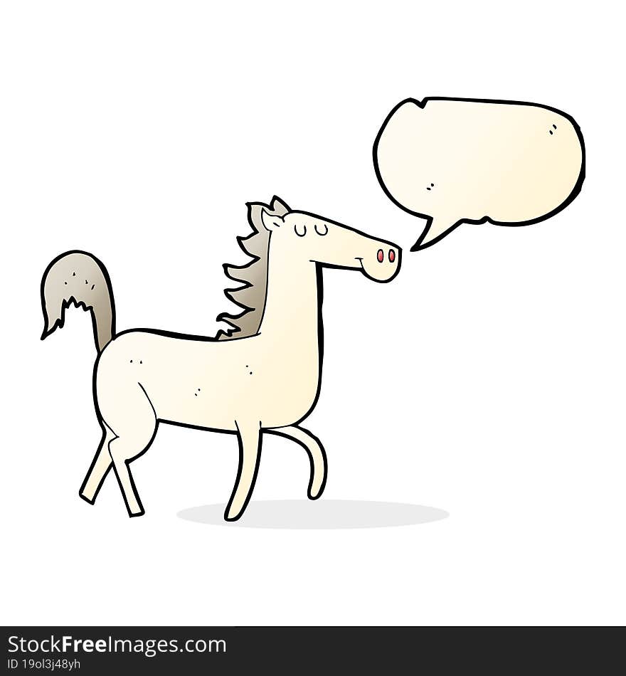 cartoon horse with speech bubble