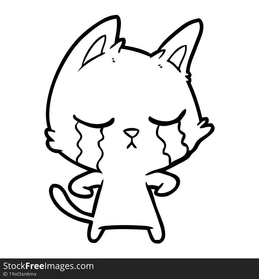 crying cartoon cat. crying cartoon cat