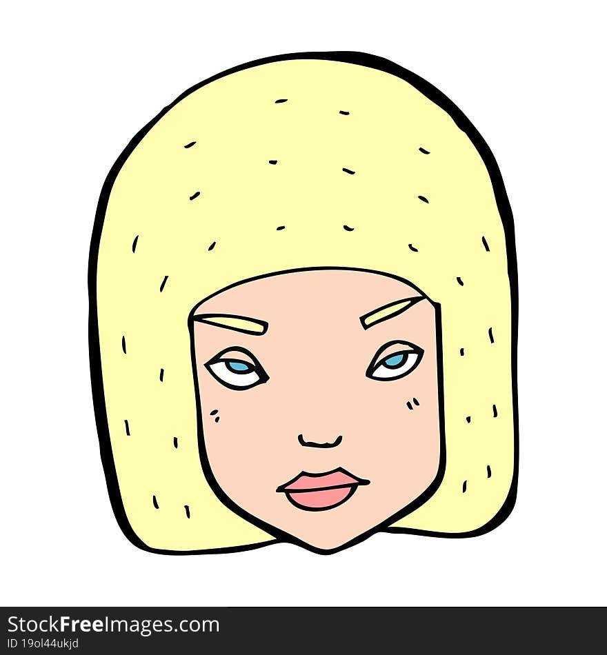 cartoon annoyed female face