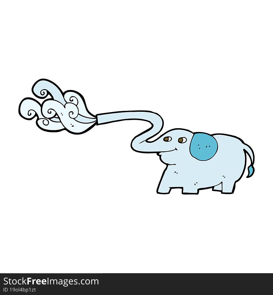 cartoon elephant squirting water