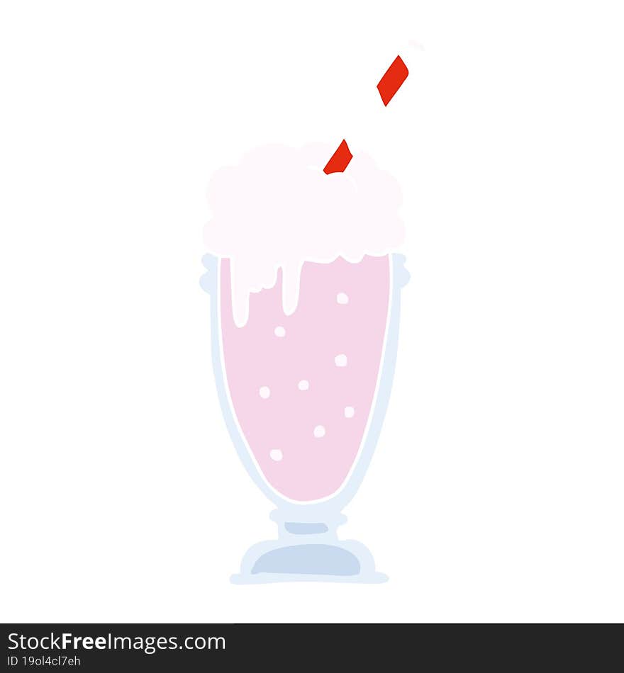 Flat Color Style Cartoon Milkshake