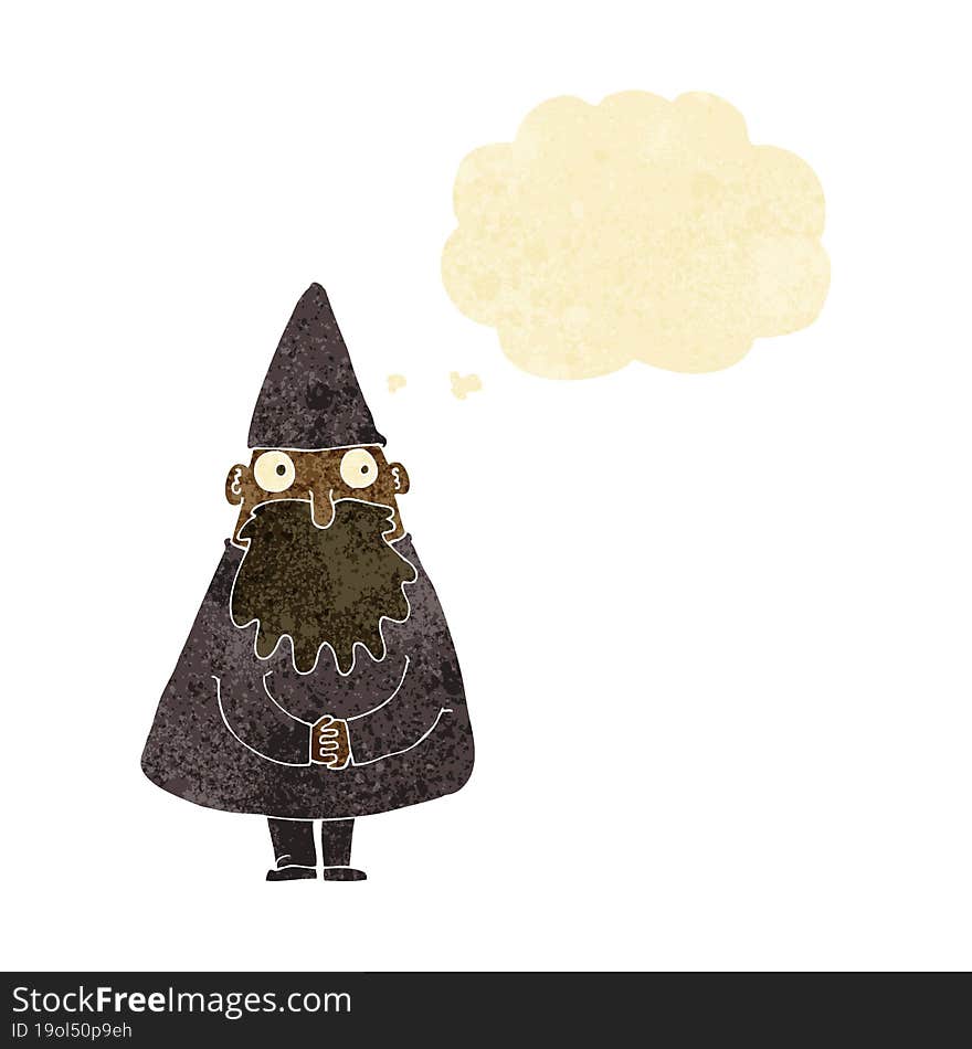 Cartoon Wizard With Thought Bubble