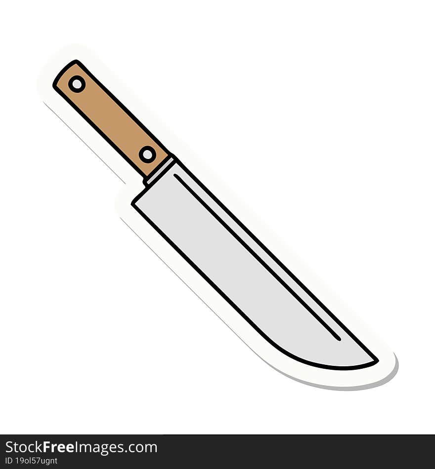 tattoo style sticker of knife