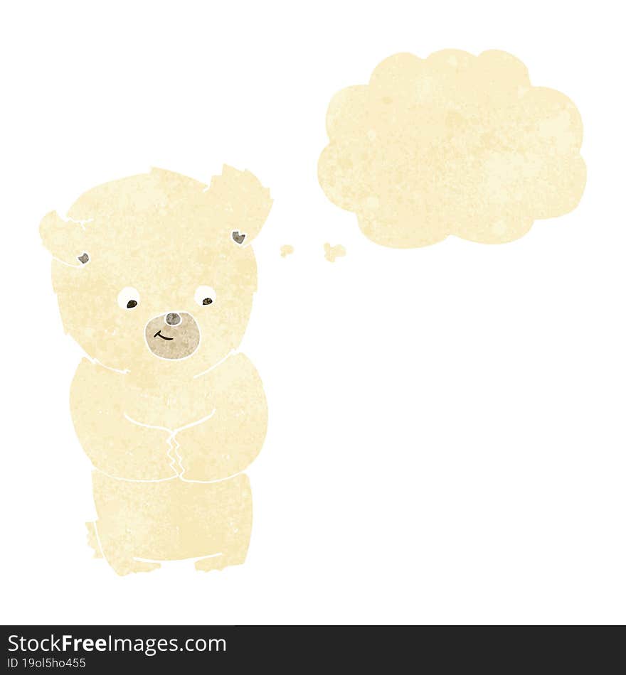 Cute Cartoon Polar Bear With Thought Bubble