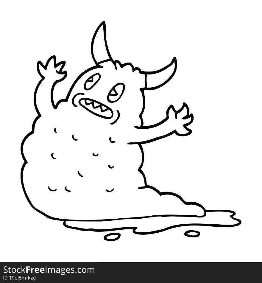 line drawing cartoon demon