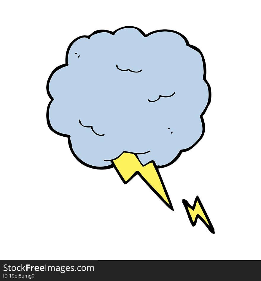 cartoon thundercloud symbol