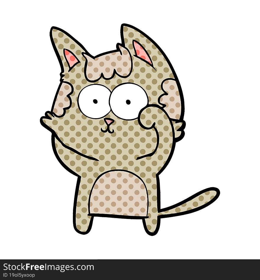 happy cartoon cat. happy cartoon cat