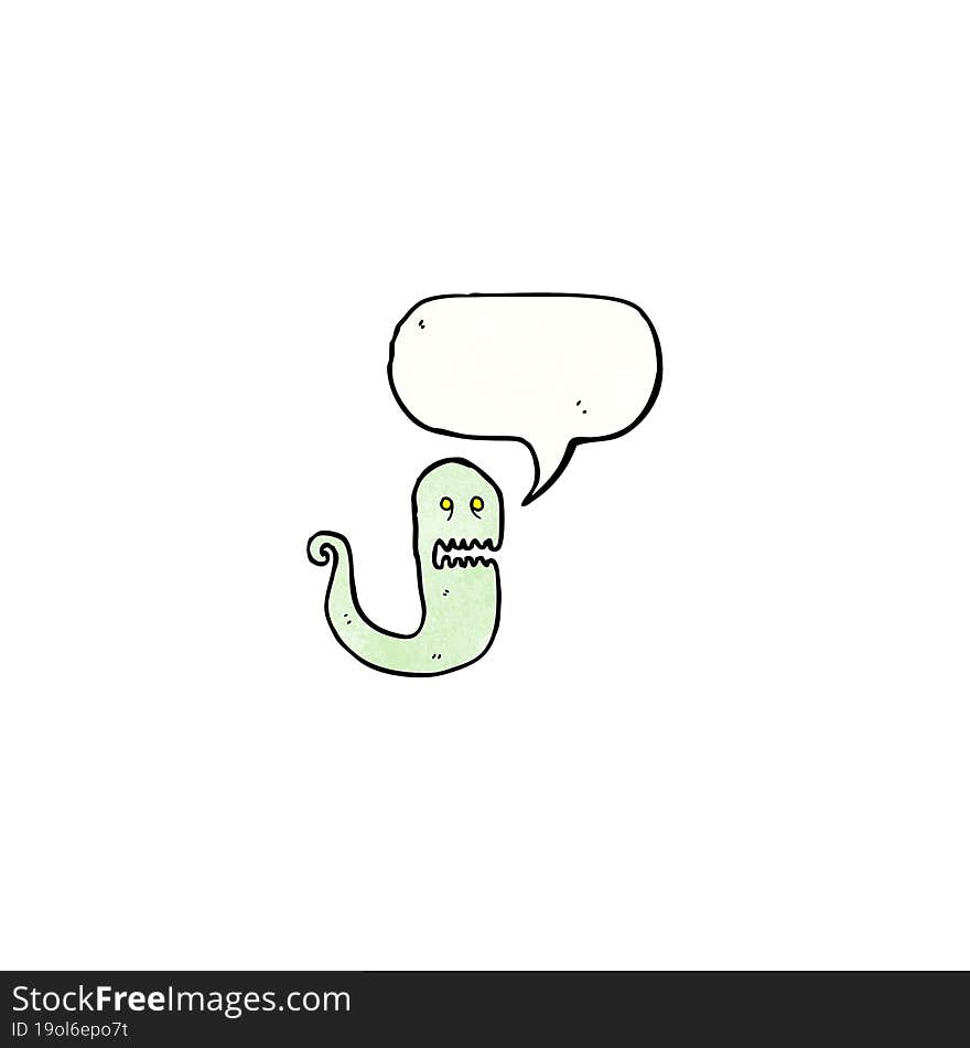 Cartoon Ghost With Speech Bubble