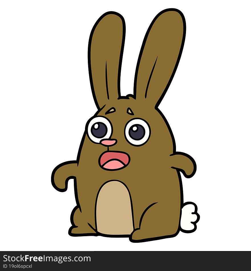 cartoon startled rabbit. cartoon startled rabbit