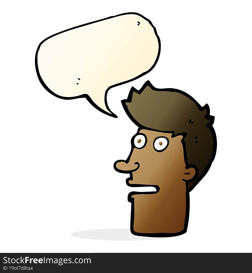 cartoon shocked male face with speech bubble