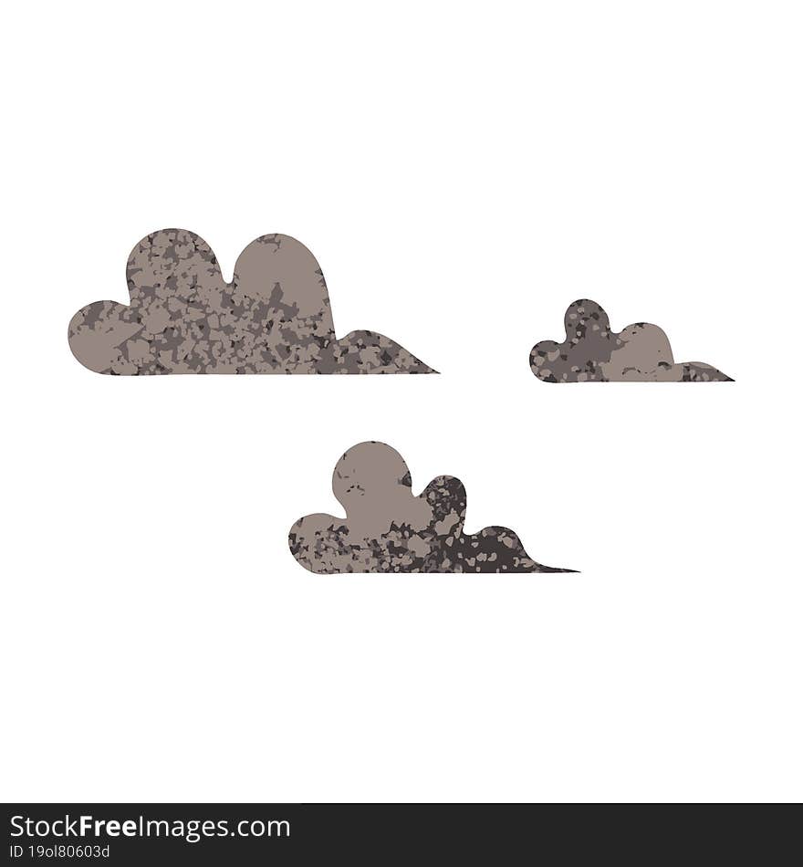 Retro Illustration Style Cartoon Storm Cloud