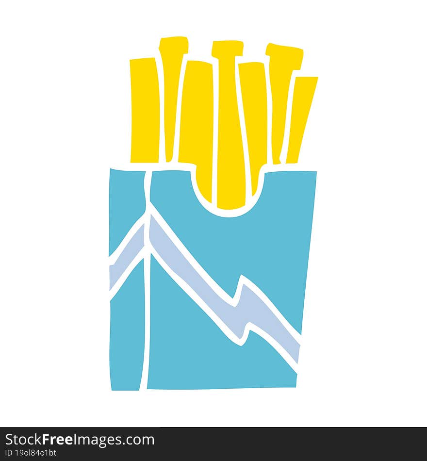 Cartoon Doodle Fast Food Fries