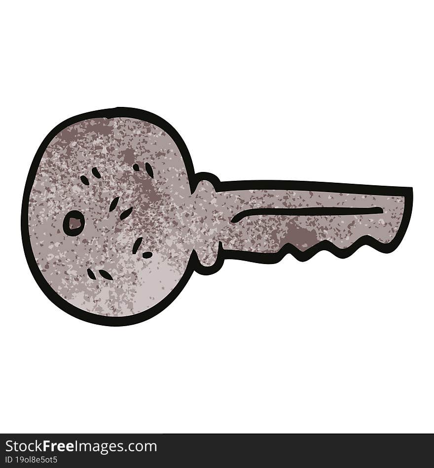 cartoon doodle metal key