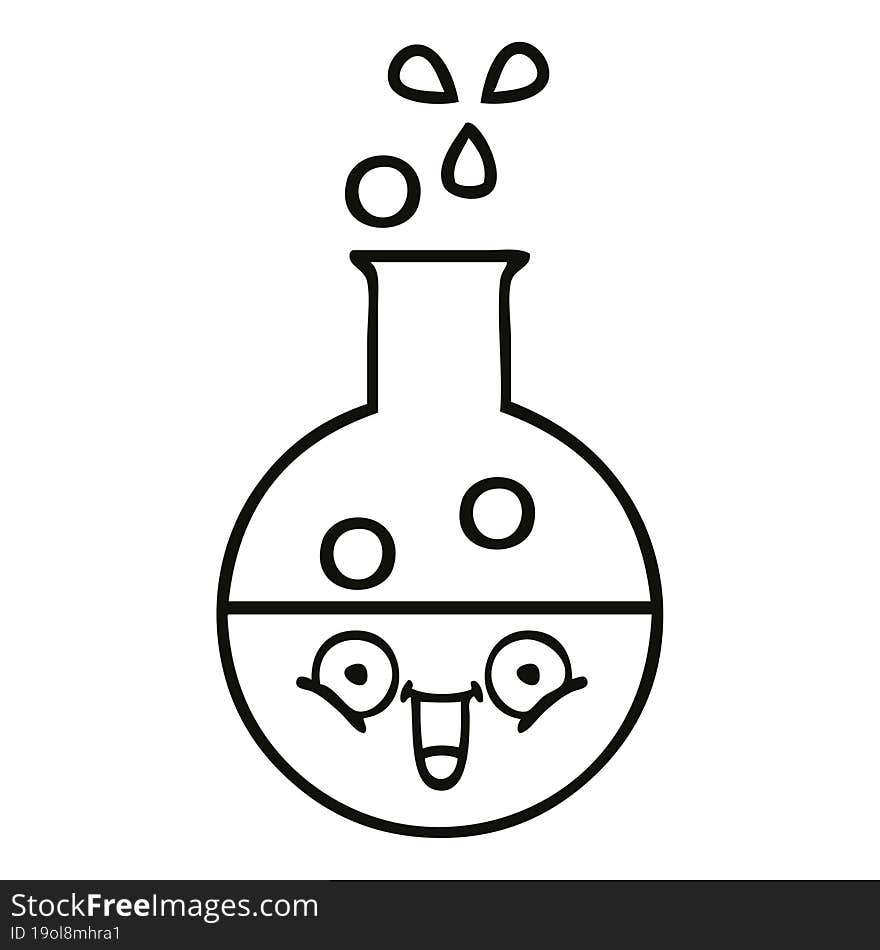 line drawing cartoon of a test tube