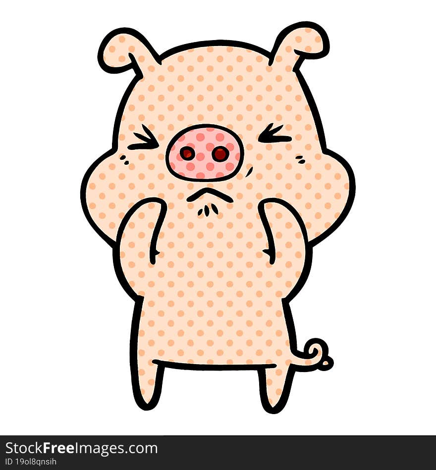 cartoon angry pig. cartoon angry pig