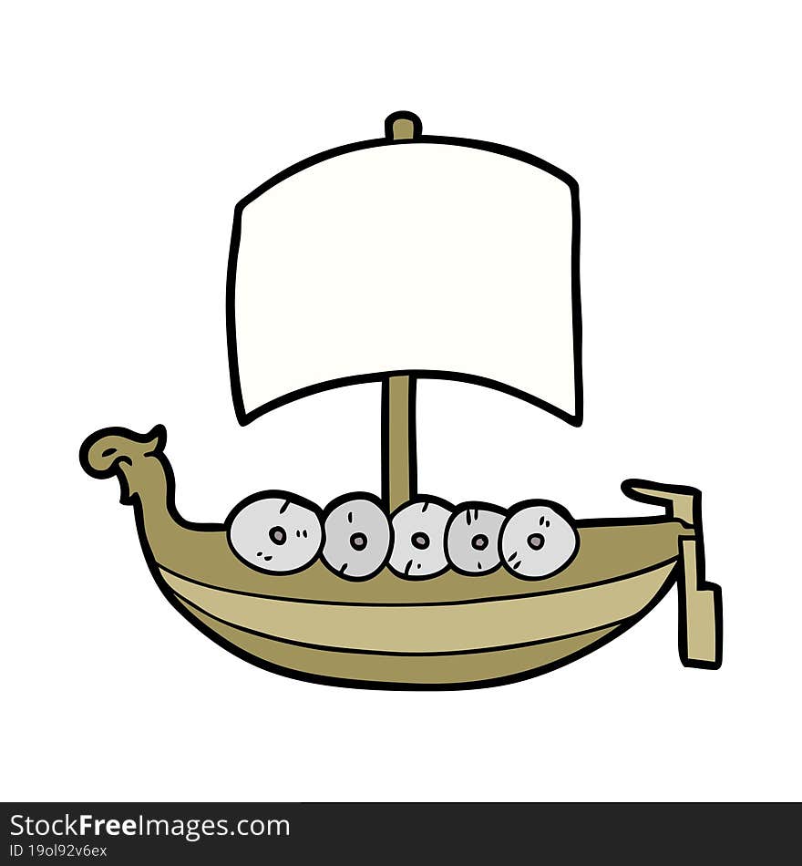 cartoon viking boat. cartoon viking boat